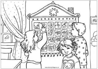 advent calendar colouring page