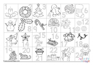 Advent Calendar Colouring Page