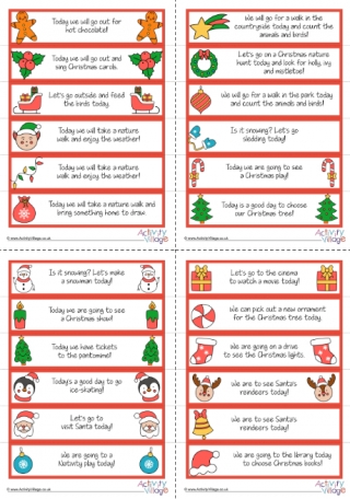 Advent Calendar Printable Activity Slips - Going Out