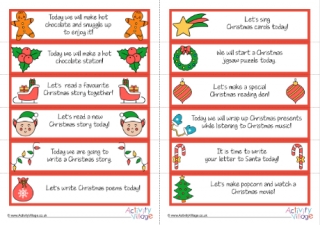Advent Calendar Printable Activity Slips - Snuggling Up At Home