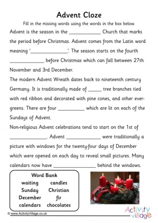Advent Worksheets