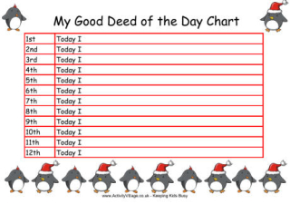 Advent Good Deed Chart