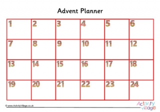 Advent Calendar Template Ks1