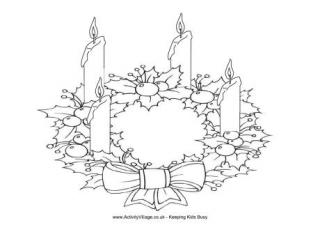 Advent Wreath Colouring Page