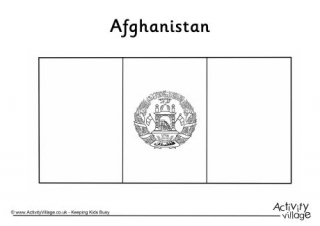 Afghanistan Flag Colouring Page