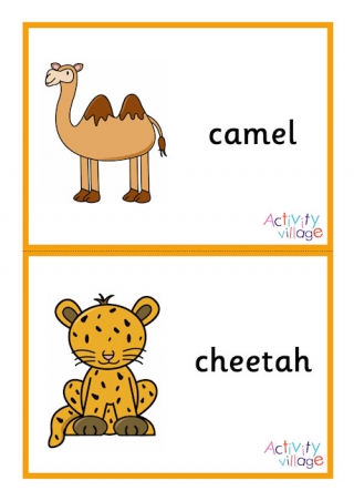 African Animal Flashcards - Large