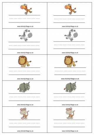 African Animal Name Badges 1