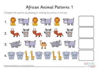 Animal Pattern Worksheets