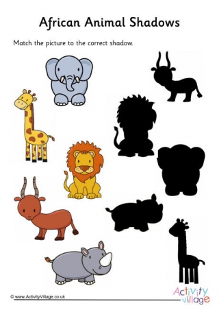 African Animal Shadow Puzzle