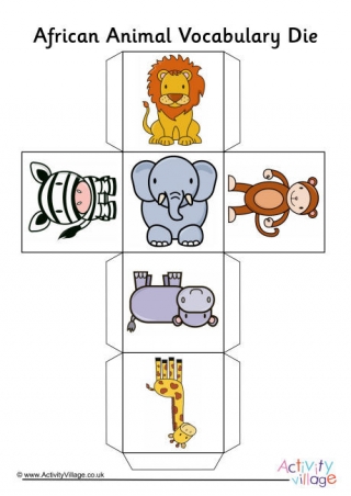 African Animal Vocabulary Die 1