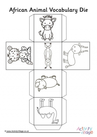 African Animal Vocabulary Die 2