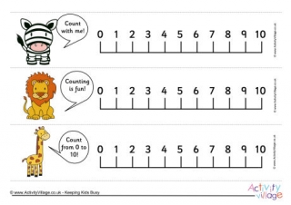 African Animals Number Line 0-10