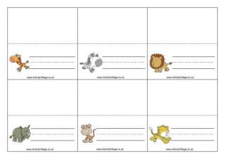 African Animals Place Cards 1