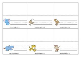 African Animals Place Cards 2
