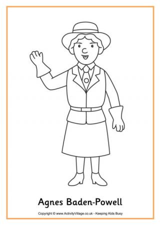 Agnes Baden-Powell Colouring Page