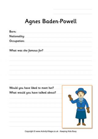 Agnes Baden-Powell Worksheet