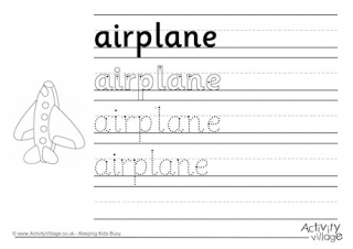 Airplane Handwriting Worksheet