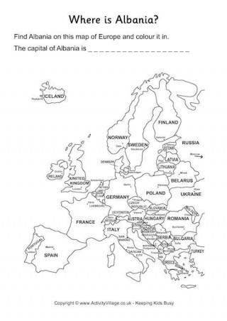 Albania Location Worksheet