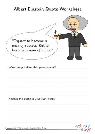 Albert Einstein Quote Worksheet 1