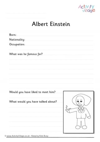 Albert Einstein Worksheet