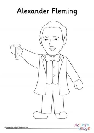 Alexander Fleming Colouring Page