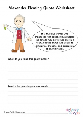 Alexander Fleming Quote Worksheet