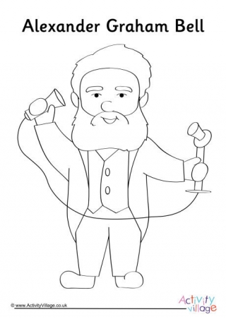 Alexander Graham Bell Colouring Page