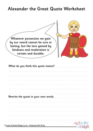 Alexander the Great Quote Worksheet 2