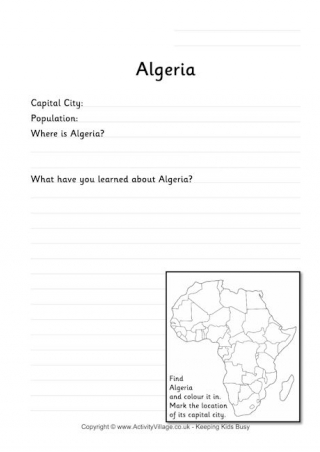 Algeria Worksheet 