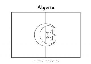 Algeria Flag Colouring Page
