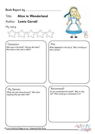 Alice In Wonderland Book Report