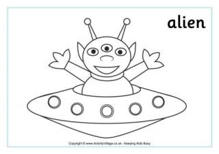 Alien Colouring Page