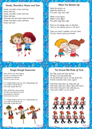 All 8 Action Songs Lyrics Printable