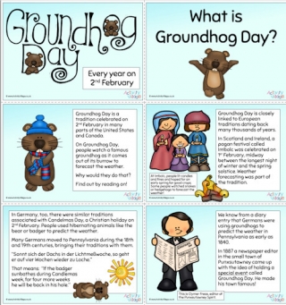 All About Groundhog Day Slideshow Printable