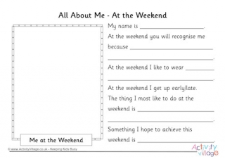 All About Me At The Weekend