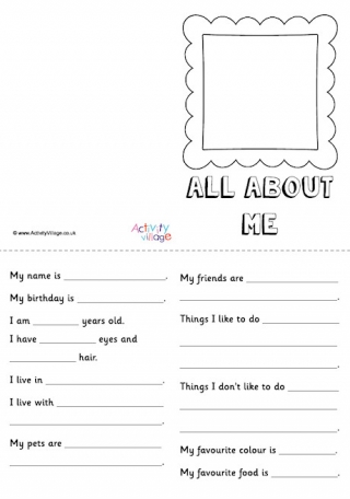 All About Me Booklet