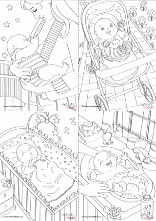 All Baby's Day Colouring Pages 1