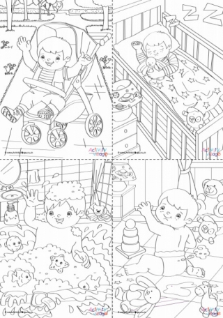 All Baby's Day Colouring Pages 2