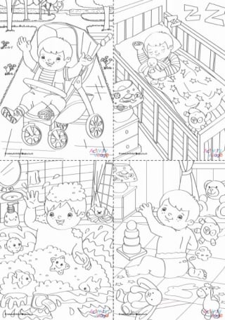 All Baby's Day Colouring Pages 2