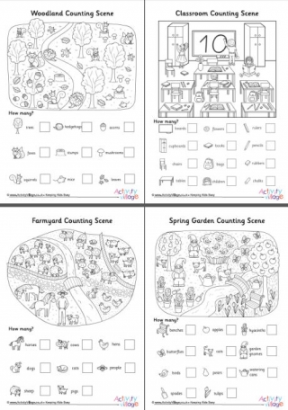 All Counting Scene Worksheets