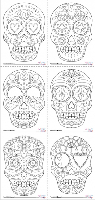 All Day of the Dead Calavera Colouring Pages