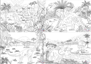 All Dinosaur Scene Colouring Pages