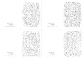 All Illuminated Letter Colouring Cards
