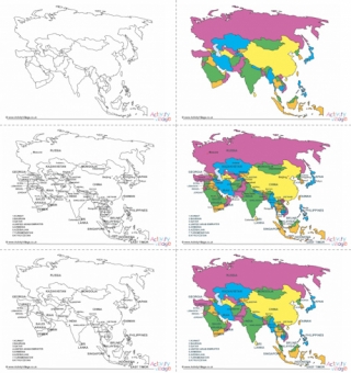 Printable Maps of Asia