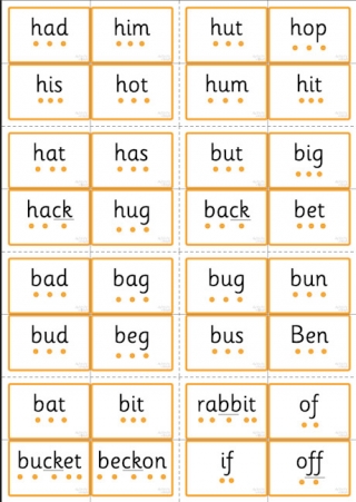 All Phase Two word cards - buttons