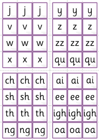 All Phase Three Letters - Tiles