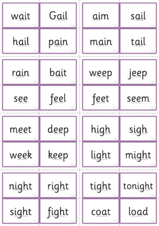 All Phase Three Suggested Words Cards