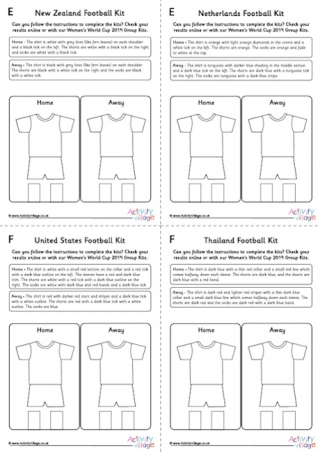 All Women's World Cup 2019 Kit Worksheets