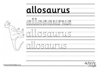 Allosaurus Handwriting Worksheet