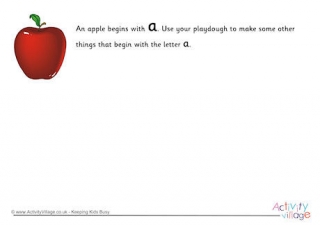 Alphabet Begin With The Letter A Playdough Mat